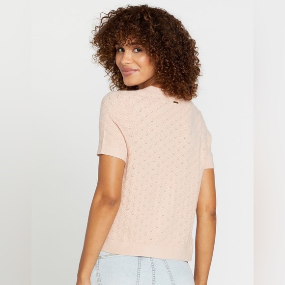 NWT - Volcom Cruz Cruise Womens Tie Front Sweater in Light Pink - Various Sizes - Picture 2 of 3